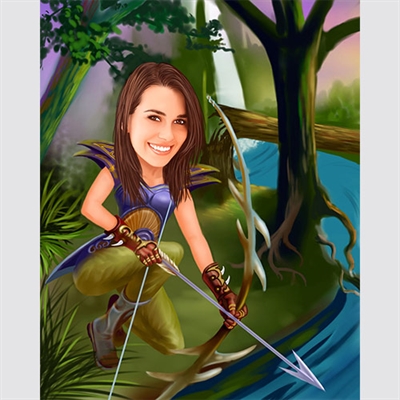 Huntress Caricature from Photo - myDaVinci